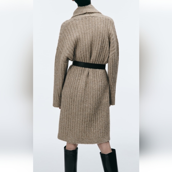 Zara * Long Cable knit coat cardigan - Picture 7 of 16